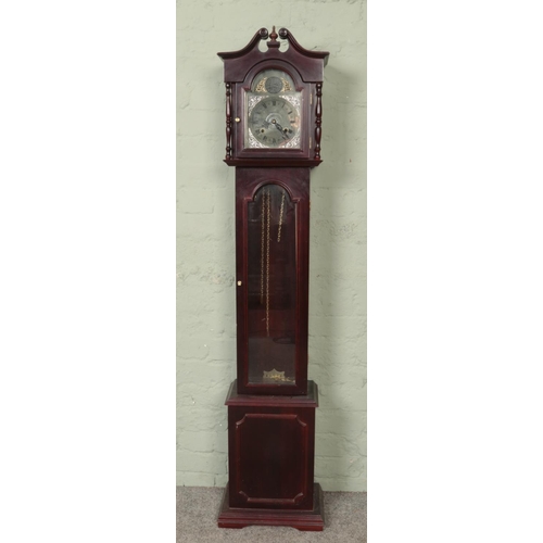 528 - A mahogany cased Tempus Fugit 'Highlands' granddaughter clock. Height: 157cm