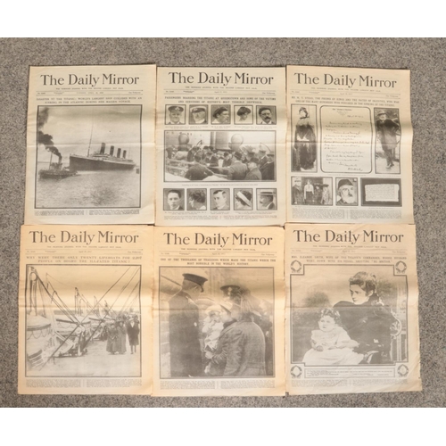 91 - Six Daily Mirror editions portraying the events of the Titanic, 1912. No. 2645-2650.