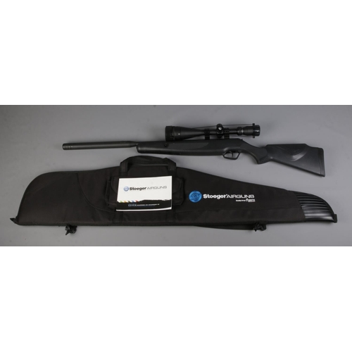 450 - A Stoeger X20 .22cal break barrel air rifle, with upgraded Hawke 16x50 telescopic sight. Accompanied... 