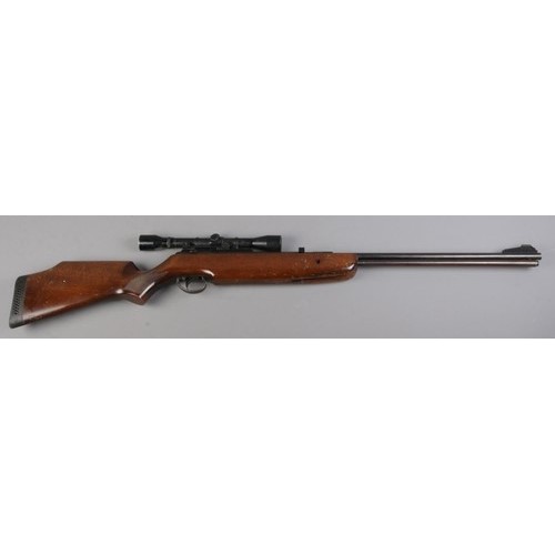 451 - A BSA .22cal under lever air rifle with Nikko Stirling Tiara 4x28 scope. Cocks and fires. CAN NOT PO... 