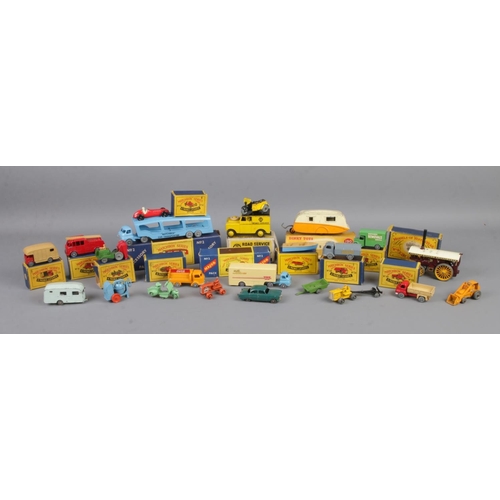 118 - A collection of mainly boxed miniature scale vehicles, consists of Matchbox Moko Lesney, Dinky and M... 