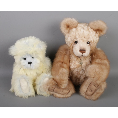 151 - Two Charlie Bears jointed teddy bears, Irene (CB181836A) designed by Isabelle Lee and Elwood (CB1817... 