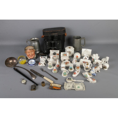 170 - A quantity of assorted collectables to include good collection of crested ware, silver plated ladle,... 