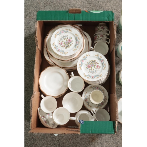 191 - Three part tea services to include Royal Doulton Prism, Royal Standard Mandarin and Poole Pottery Ap... 