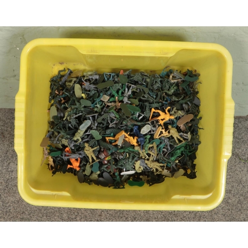 236 - A large box of of plastic soldiers