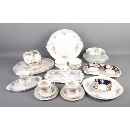 62 - A collection of Royal Albert ceramics to include Moss Rose, Village Green, Derby, Petit Point China,... 