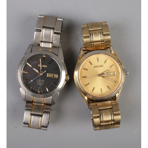 384 - Two gents Seiko wristwatches