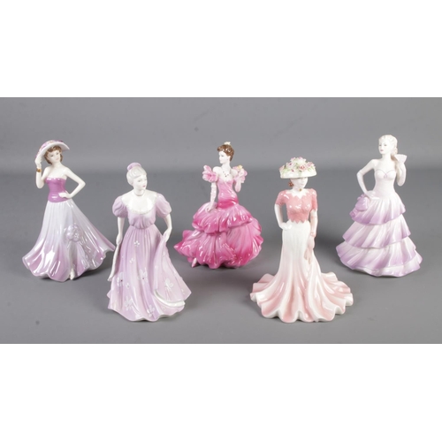 411 - A collection of five Coalport figurines from the Ladies of Fashion line including Bolero, Carol, Liz... 