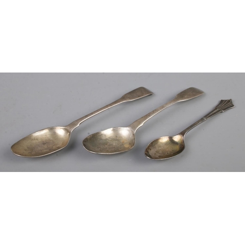 427 - Three silver teaspoons, including two Georgian examples. Total weight: 51.7g