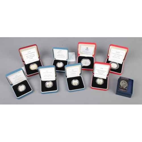 439 - A large quantity of silver proof coins including 1998 two pound coin, 1997 fifty pence coin, 1998 pi... 