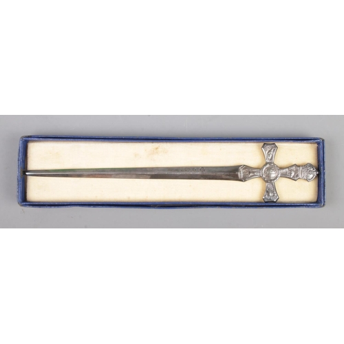 443 - A silver coronation letter opener, assayed Sheffield 1952 Atkin Brothers

56.6g