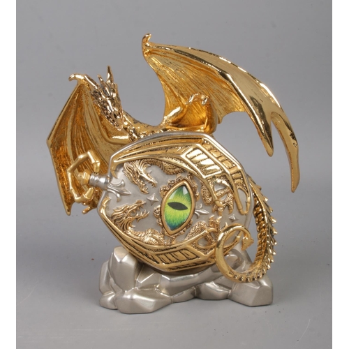 444 - Franklin Mint; 'The Vision of the Golden Dragon' figure and quartz pocket watch, designed by Michael... 