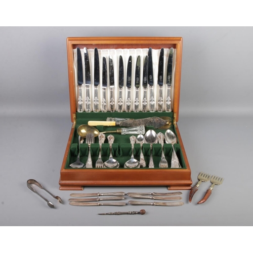 78 - A near complete canteen of George Butler, Sheffield cutlery, together with an assortment of flatware... 