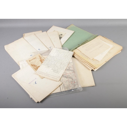 459 - A folder of German WW2 Third Reich Hitler Youth documents together with a large quantity of German m... 