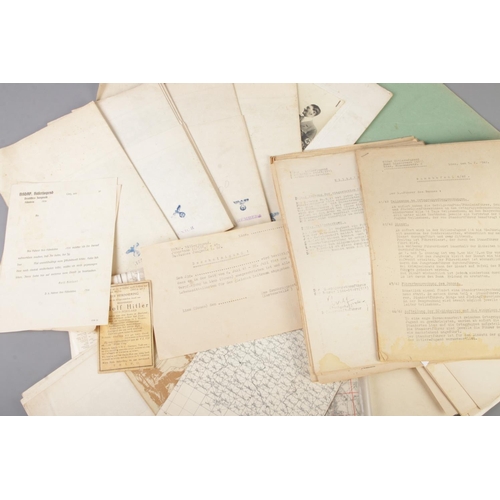 459 - A folder of German WW2 Third Reich Hitler Youth documents together with a large quantity of German m... 