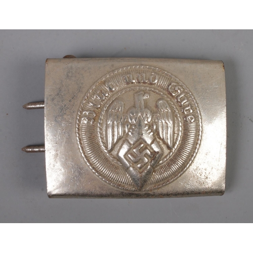 478 - German WW2 Nazi Third Reich Hitler Youth belt buckle with Ges Gesch and maker's mark to reverse