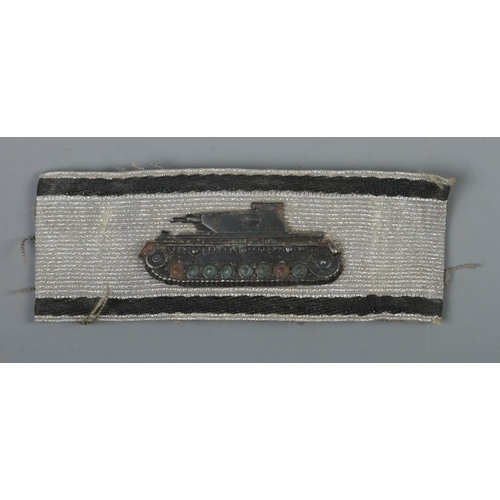 481 - WW2 German Tank Destruction badge in silver  - awarded for single handed destruction of an enemy tan... 