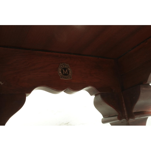 550 - A Maple & Co mahogany fold over card table. Raised on cabriole supports. Bearing Maple Quality label... 