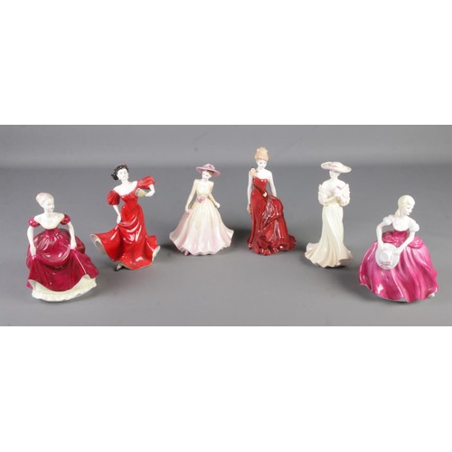 412 - Six Coalport ceramic figures from the 'Ladies of fashion' series. To include Romany Dance, Felicity ... 