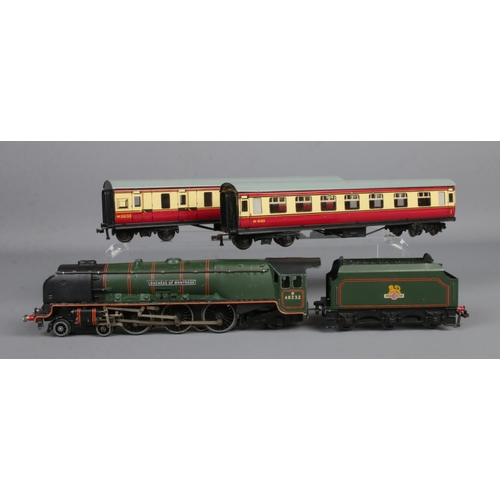 143 - Four boxed pieces of Hornby 00 gauge railway, including EDL12 Duchess of Montrose locomotive and D12... 