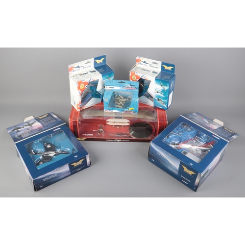 188 - Six boxed corgi aviation diecast models. Includes 49802 and 49401 Jet Fighter Power, 49001 and 49101... 