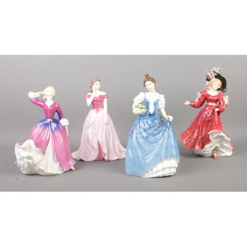 107 - Four ceramic figures to include Royal Doulton Helen (HN3601), Melissa (HN2467), Patricia (HN3365) an... 