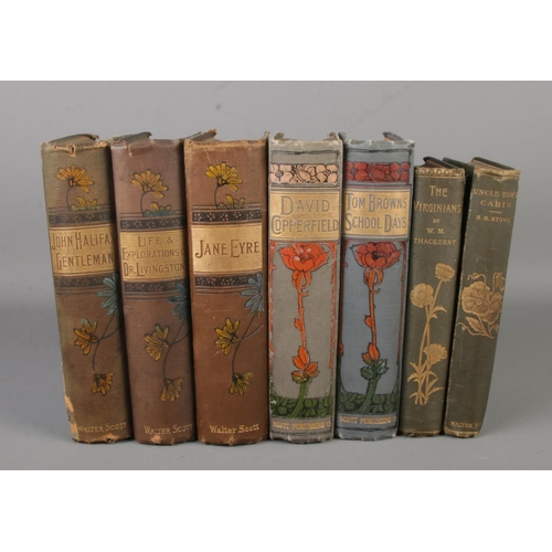 134 - A collection of vintage books published by Walter Scott/Scott Publishing Co. Includes Jane Eyre, Dav... 