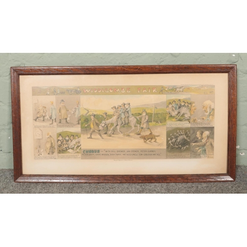 380 - TF Richards, an oak framed Widdicombe Fair print, published by John Harrap & Son.