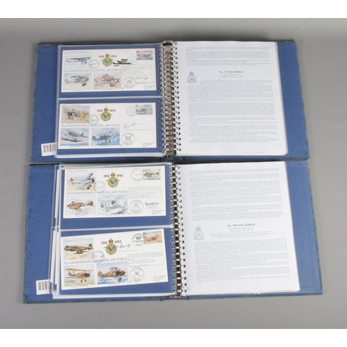 65 - Two albums of The Royal Air Force 75th Anniversary signed flown covers. One album is complete with 3... 