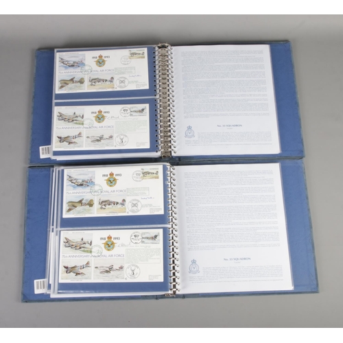 65 - Two albums of The Royal Air Force 75th Anniversary signed flown covers. One album is complete with 3... 