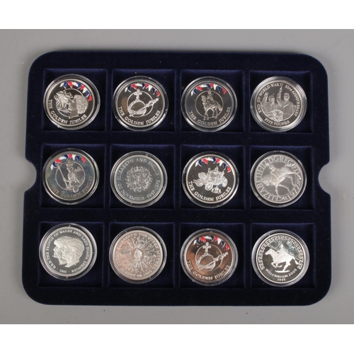 441 - A collection of twelve silver proof coins, mainly commemorative examples. Includes six examples from... 