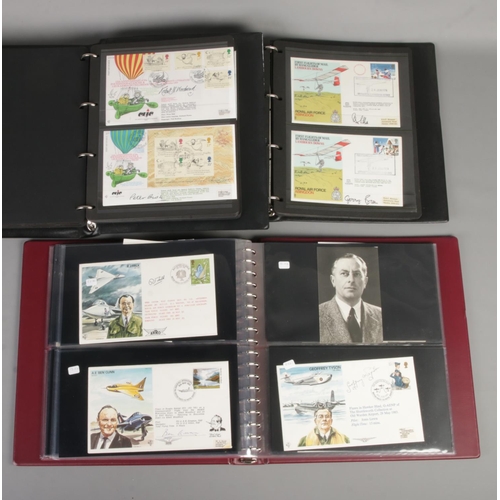 75 - Three albums of RAF first day covers including many signed editions along with a small collection of... 