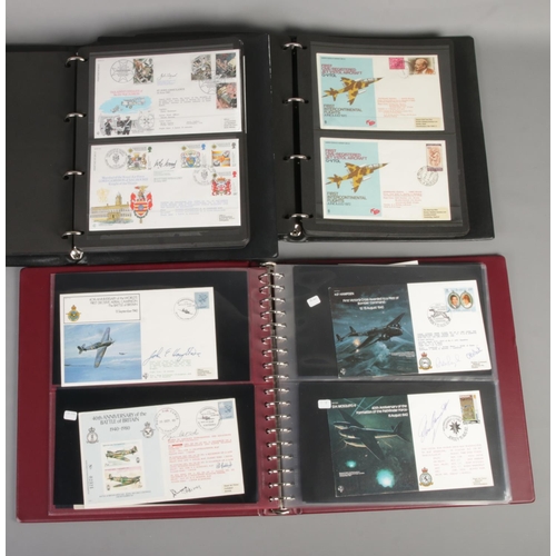 75 - Three albums of RAF first day covers including many signed editions along with a small collection of... 