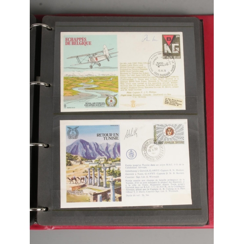 85 - An album of Royal Air Force Escaping Society Pilot signed first day covers to include multi-signed e... 