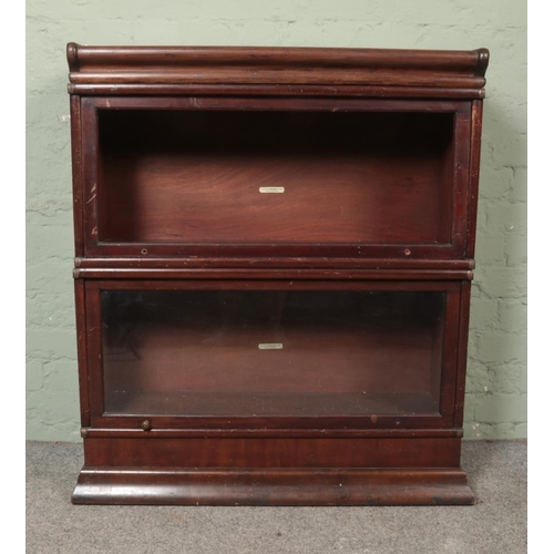 461 - A Globe Wernicke style mahogany two tier stacking bookcase manufactured by J & D Robinson Ltd.