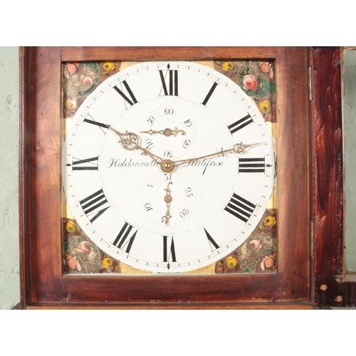 491 - A mahogany cased flat topped single weight longcase clock, with Roman Numeral markers to the dial an... 