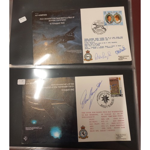 75 - Three albums of RAF first day covers including many signed editions along with a small collection of... 