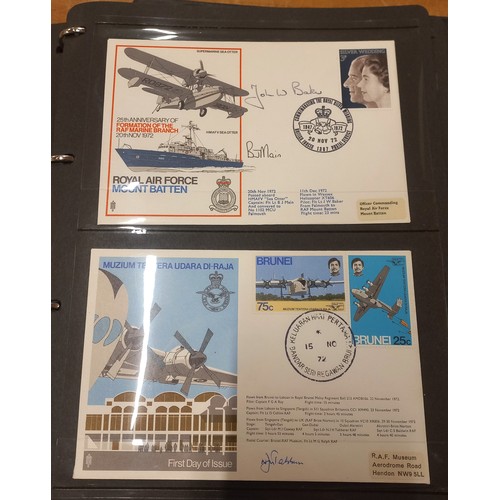 75 - Three albums of RAF first day covers including many signed editions along with a small collection of... 