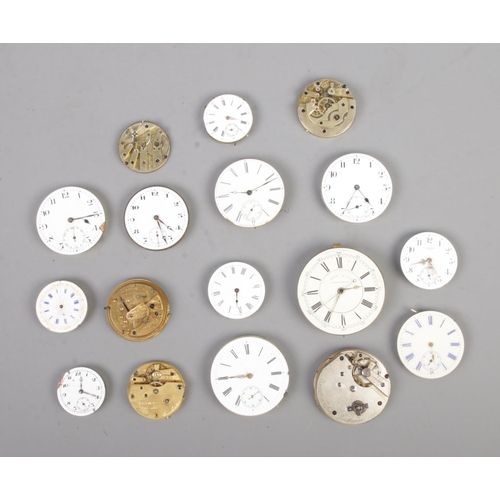 132 - A collection of assorted pocket watch movements to include Centre Seconds Chronograph, A.C Routier, ... 