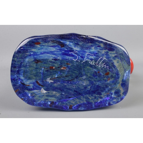 2 - Sandro Frattin (Twentieth Century); A Murano art glass abstract head. With etched signature to the b... 