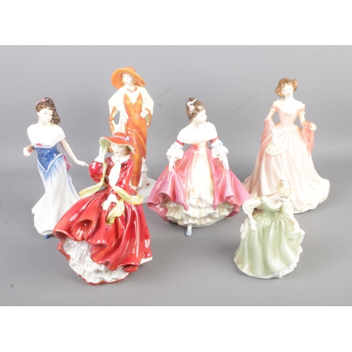 50 - A good collection of Royal Doulton figures to include Top O' the Hill (HN1834), For You (HN3754), Fa... 