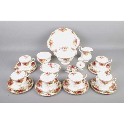 51 - A collection of Royal Albert Old Country Roses to include posy vase, milk jug, sugar bowl, etc. Appr... 