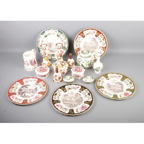 52 - A collection of Masons Ironstone ceramics to include Christmas plates, Chartreuse, Brown Velvet, etc... 