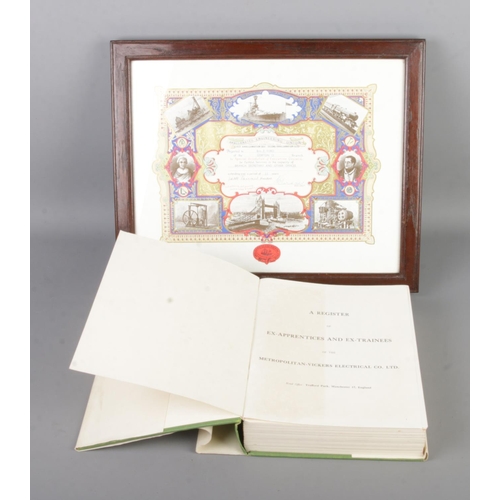 70 - A collection of engineering collectables to include Amalgamated Engineering Union 25 years service c... 