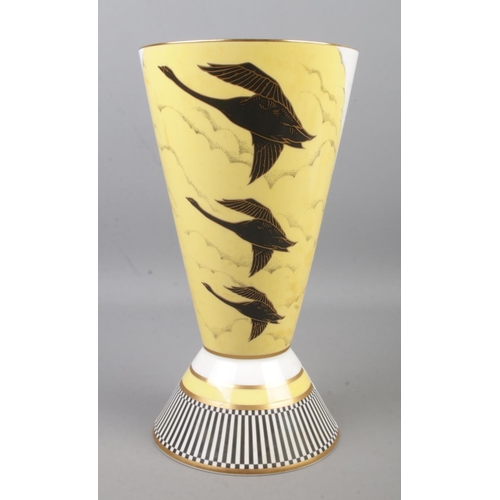 464 - A Royal Worcester The Art Deco Collection vase decorated in the Homeward Bound design. Height 27.5cm... 