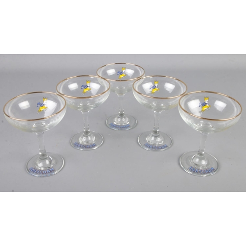 26 - Five vintage Babycham glasses