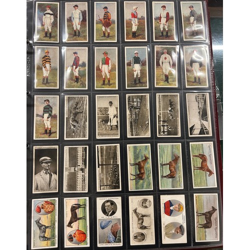 110 - A folder of assorted Sporting cigarette and trade cards to include Wills Cricketer Series 1901, Tadd... 