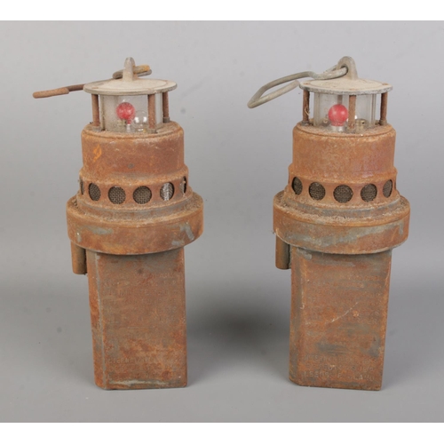 10 - Two Leeds 'Ringrose' Firedamp alarms produced by the International Gas Detectors Ltd. Stamped 6328 a... 