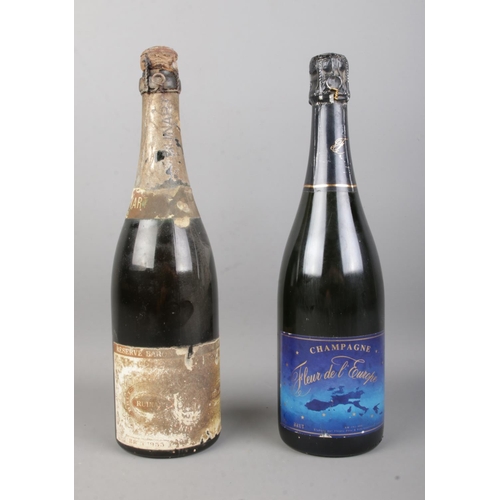 25 - Two bottles of champagne; Ruinart Pere & Fils 1955 Brut and Fleur de l'Europe.