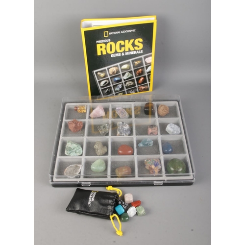 26 - A National Geographic Precious Rocks, Gems and Minerals collection featuring tray of 20 large exampl... 